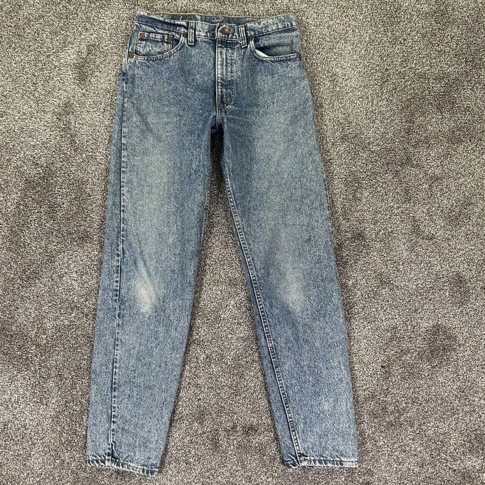 Levis 550‎ Vintage Straight Leg Denim Jeans Mens 33x34 Light Blue Acid Wash